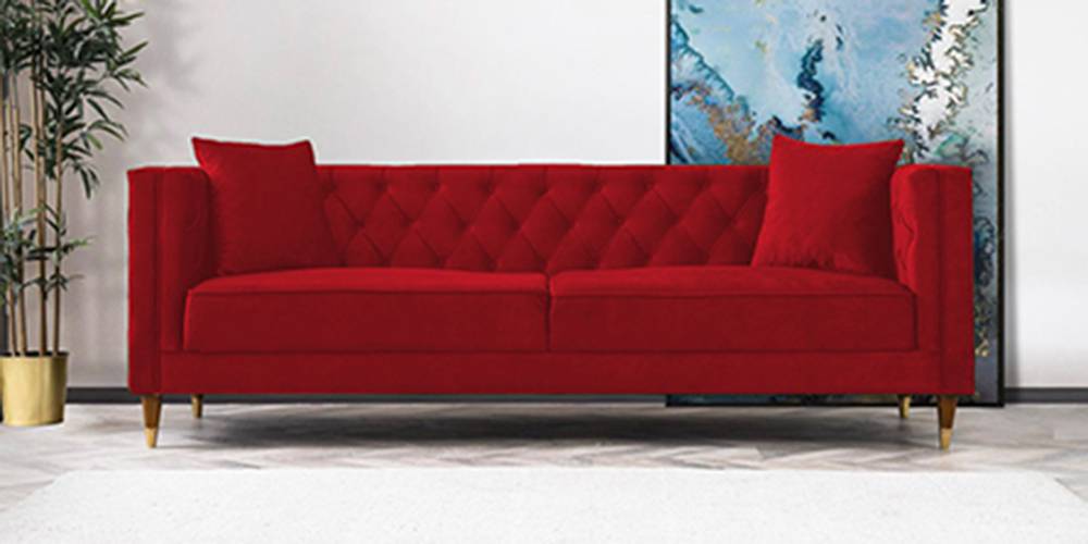 Haruko Fabric Sofa - Red by Urban Ladder - - 
