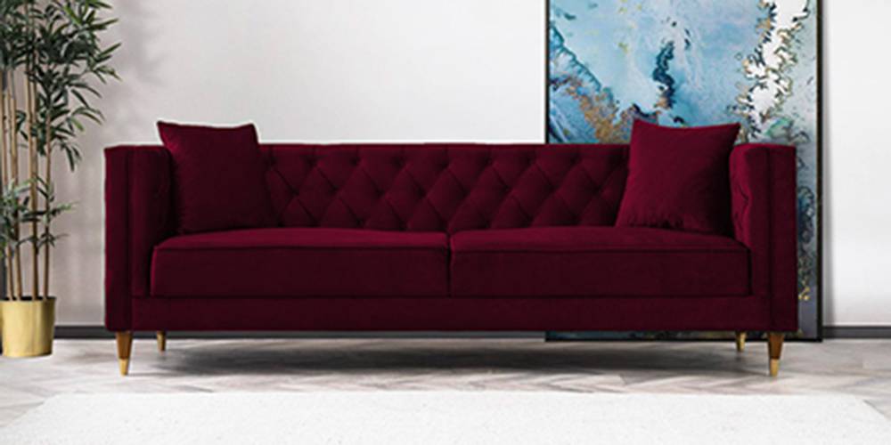 Haruko Fabric Sofa - Maroon by Urban Ladder - - 