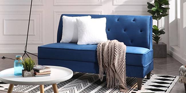 Seltos Fabric Sofa - Navy Blue (2-seater Custom Set - Sofas, None Standard Set - Sofas, Navy Blue, Fabric Sofa Material, Regular Sofa Size, Regular Sofa Type)