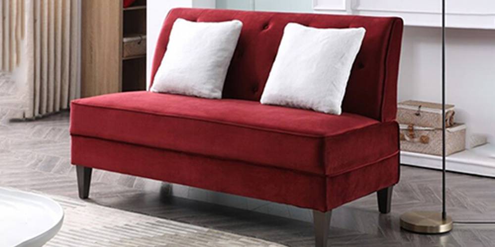 Seltos Fabric Sofa - Maroon by Urban Ladder - - 