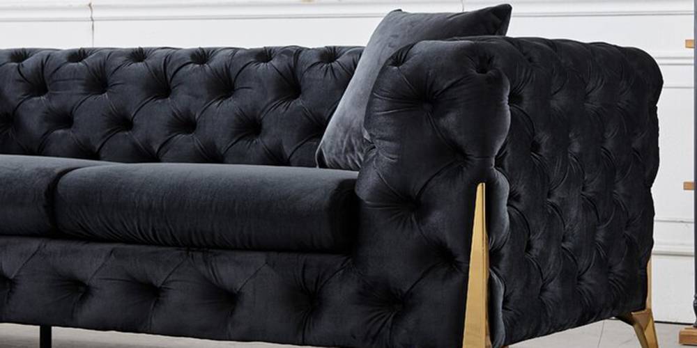 Norman Fabric Sofa - Black - Urban Ladder