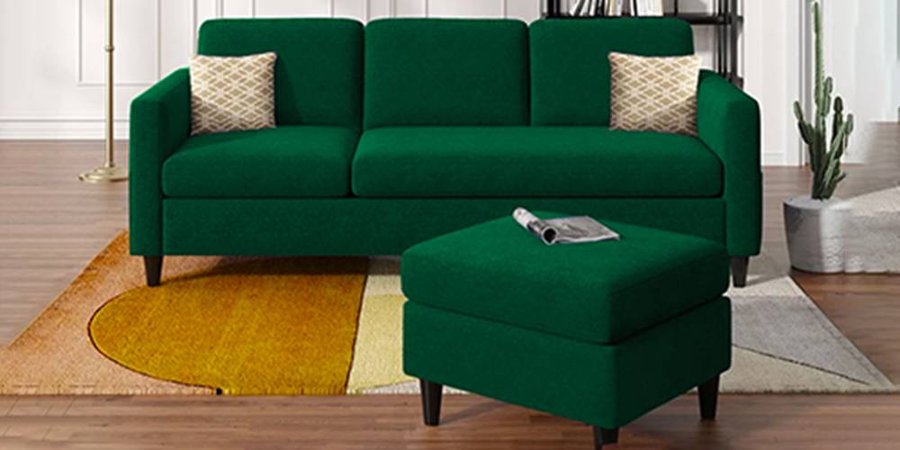 Monznij Sectional Fabric Sofa - Green by Urban Ladder - - 