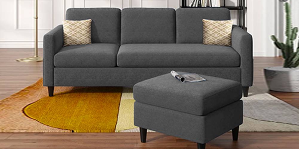 Monznij Sectional Fabric Sofa - Grey by Urban Ladder - - 