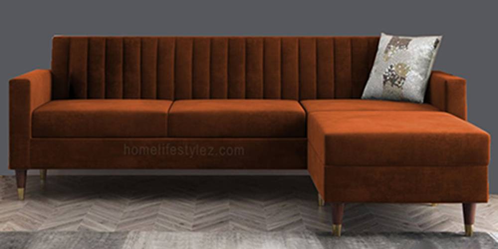 Deeplac Sectional Fabric Sofa - Black by Urban Ladder - - 