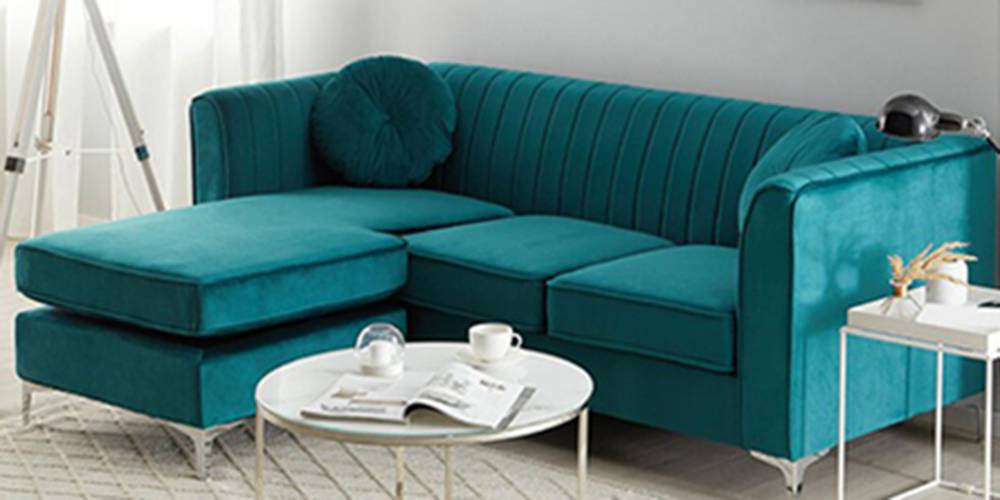 Fascino Sectional Fabric Sofa - Blue by Urban Ladder - - 