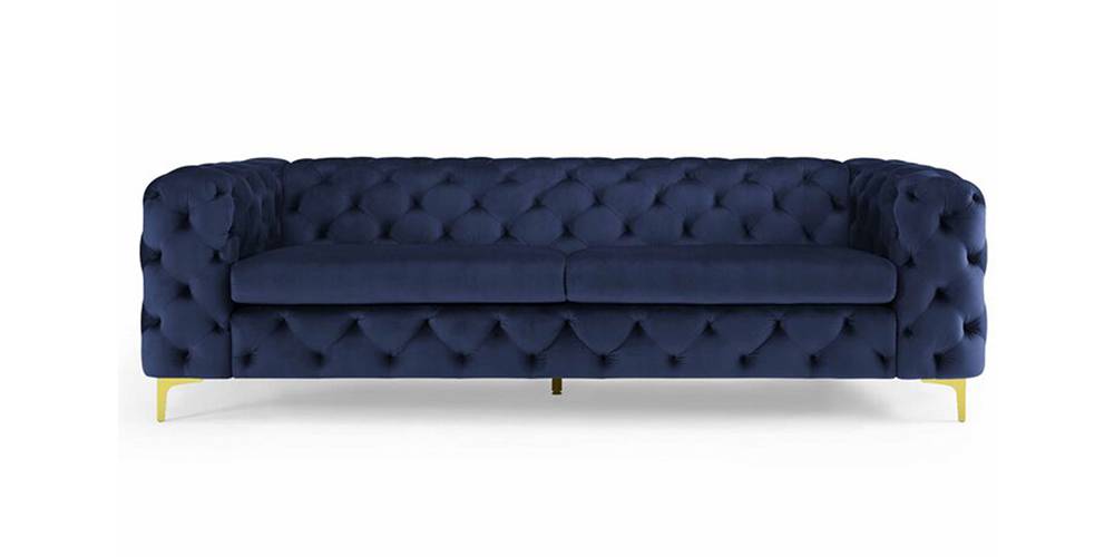 Cherish Fabric Sofa - Navy Blue by Urban Ladder - - 