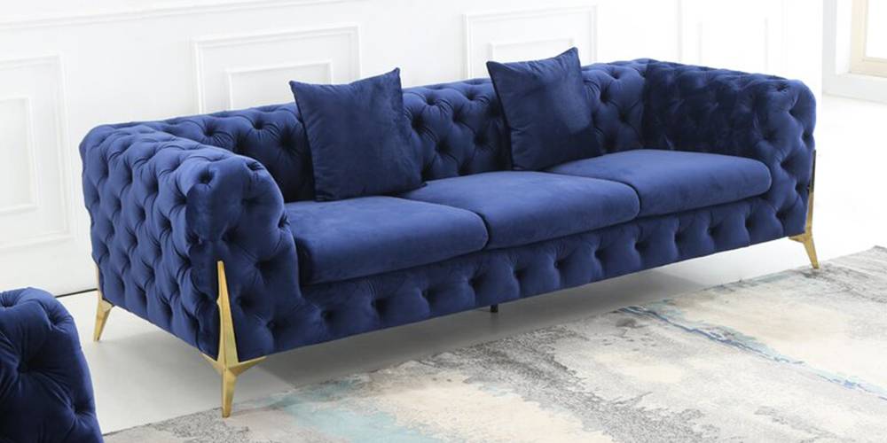 Norman Fabric Sofa Navy Blue Urban Ladder