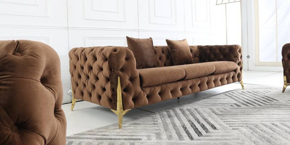 Norman Fabric Sofa - Brown by Urban Ladder - - 