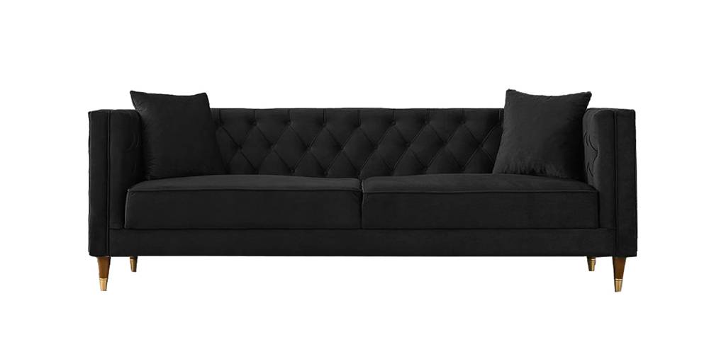 Haruko Fabric Sofa - Black by Urban Ladder - - 