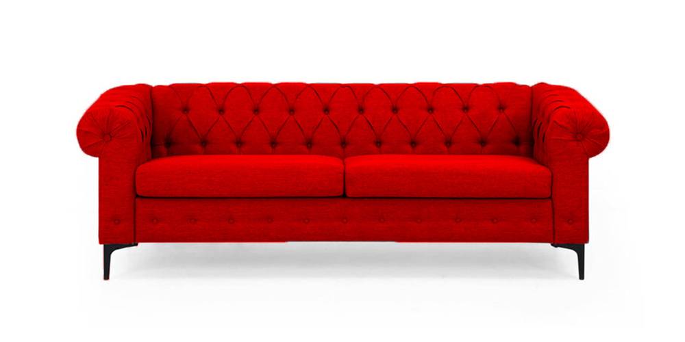 Rolex Fabric Sofa - Red by Urban Ladder - - 