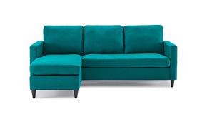 Monznij Sectional Fabric Sofa - Turquoise