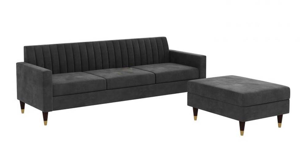 Deeplac Sectional Fabric Sofa - Grey by Urban Ladder - - 