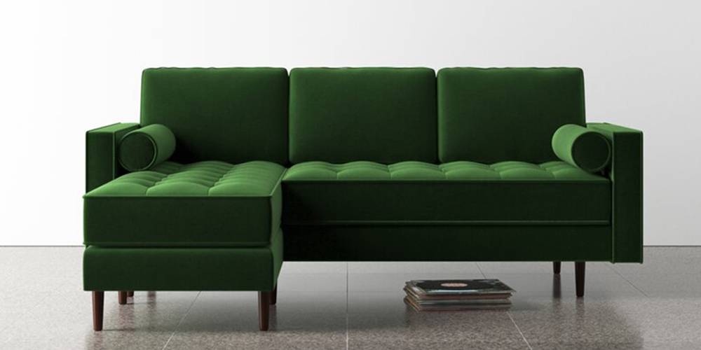 Bipro Sectional Fabric Sofa - Green by Urban Ladder - - 