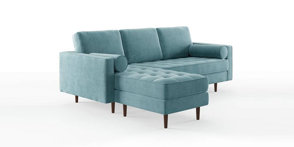 Bipro Sectional Fabric Sofa - Turquoise light by Urban Ladder - - 