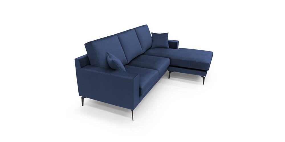 Brezza Sectional Fabric Sofa - Navy Blue by Urban Ladder - - 