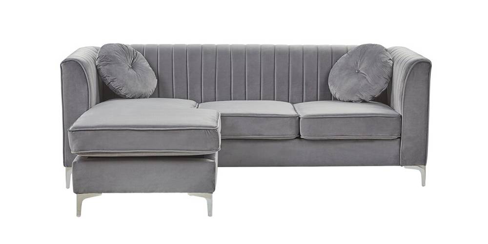 Fascino Sectional Fabric Sofa - Grey by Urban Ladder - - 