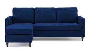 Monznij Sectional Fabric Sofa - Navy Blue