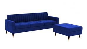 Deeplac Sectional Fabric Sofa (Navy Blue)