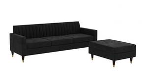 Deeplac Sectional Fabric Sofa (Black)