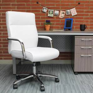 White Room Products Design Landyn Leatherette Study Chair in White Colour