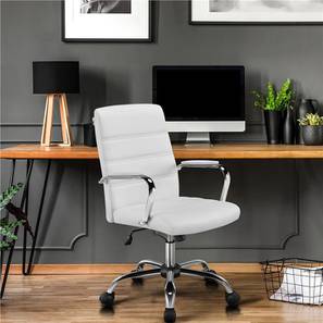 Study Chair In Pune Design Wanetta Leatherette Study Chair in White Colour
