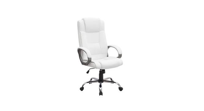 Buttam Leatherette Swivel Study Chair in White Colour (White) by Urban Ladder - Front View Design 1 - 657871