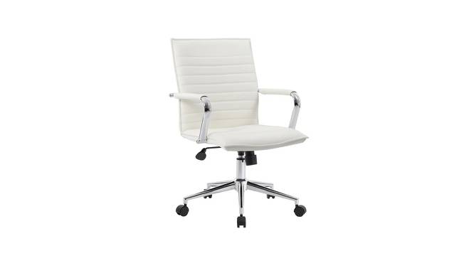 Goris Leatherette Swivel Study Chair in White Colour (White) by Urban Ladder - Front View Design 1 - 657873