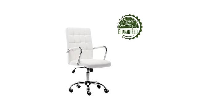 Gruber Leatherette Swivel Study Chair in White Colour (White) by Urban Ladder - Front View Design 1 - 657874