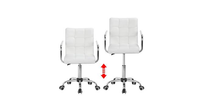 Rawtenstall Leatherette Swivel Study Chair in White Colour (White) by Urban Ladder - Front View Design 1 - 657878