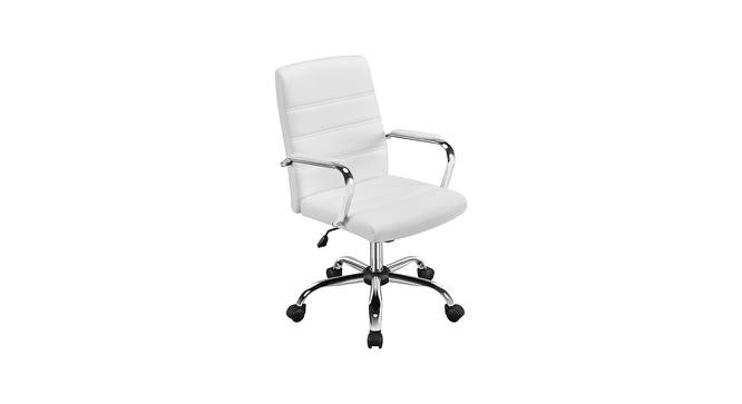 Wanetta Leatherette Swivel Study Chair in White Colour (White) by Urban Ladder - Front View Design 1 - 657879