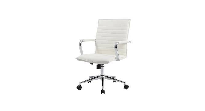 Goris Leatherette Swivel Study Chair in White Colour (White) by Urban Ladder - Cross View Design 1 - 657892