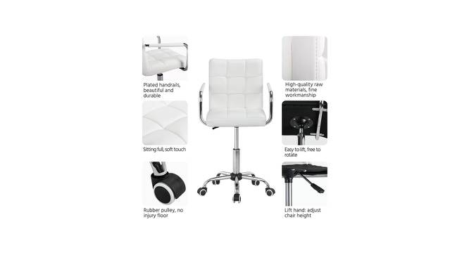 Rawtenstall Leatherette Swivel Study Chair in White Colour (White) by Urban Ladder - Cross View Design 1 - 657896
