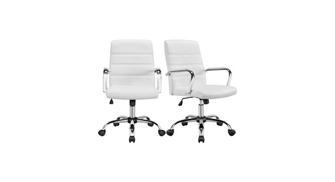 Wanetta Leatherette Swivel Study Chair in White Colour (White) by Urban Ladder - Cross View Design 1 - 657897
