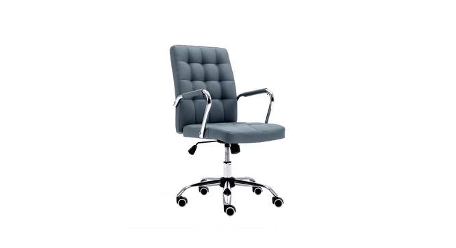 Gruber Leatherette Swivel Study Chair in Grey Colour (Grey) by Urban Ladder - Front View Design 1 - 657973