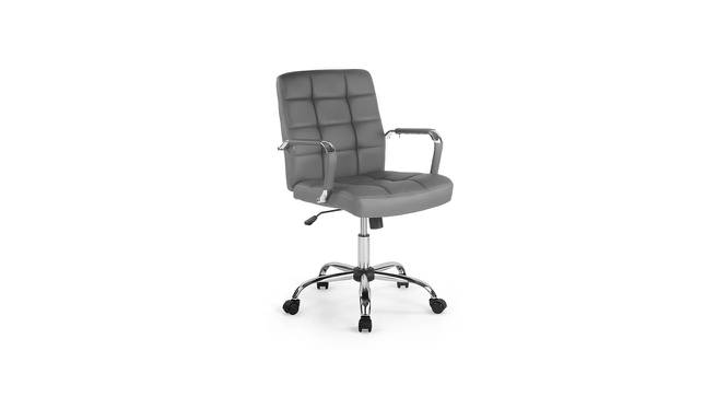 Jeny Leatherette Swivel Study Chair in Grey Colour (Grey) by Urban Ladder - Front View Design 1 - 657974