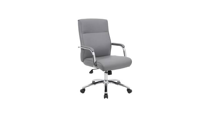 Landyn Leatherette Swivel Study Chair in Grey Colour (Grey) by Urban Ladder - Front View Design 1 - 657976