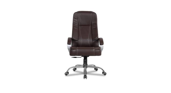 Evah Leatherette Swivel Study Chair in Brown Colour (Brown) by Urban Ladder - Front View Design 1 - 657979