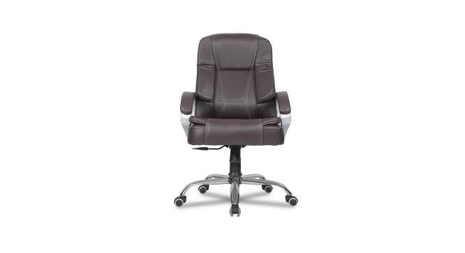 Adan Leatherette Swivel Study Chair in Brown Colour (Brown) by Urban Ladder - Front View Design 1 - 657980