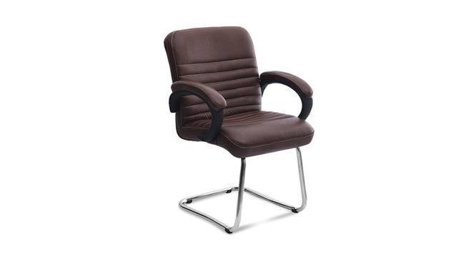 Pervina Leatherette Swivel Study Chair in Brown Colour (Brown) by Urban Ladder - Front View Design 1 - 657983