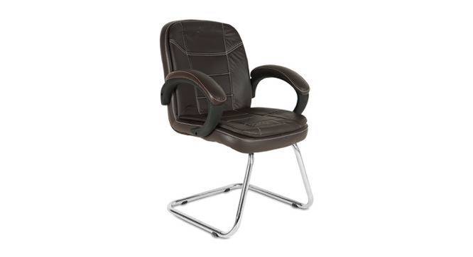 Breana Leatherette Swivel Study Chair in Brown Colour (Brown) by Urban Ladder - Front View Design 1 - 657987