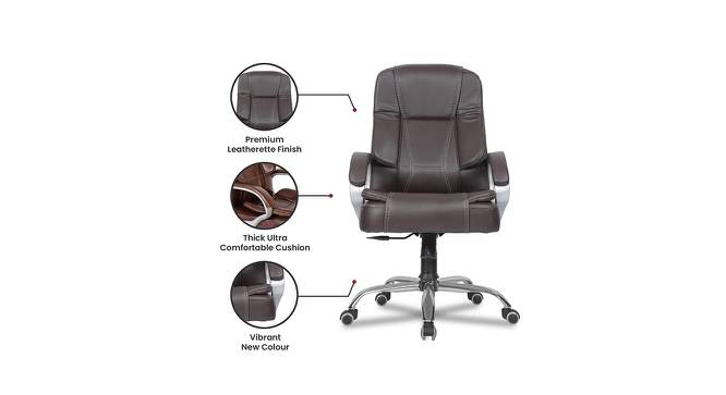 Adan Leatherette Swivel Study Chair in Brown Colour (Brown) by Urban Ladder - Cross View Design 1 - 657999