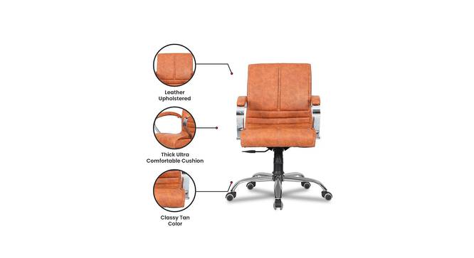 Aadi Leatherette Swivel Study Chair in Brown Colour (Brown) by Urban Ladder - Cross View Design 1 - 658000