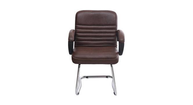Pervina Leatherette Swivel Study Chair in Brown Colour (Brown) by Urban Ladder - Cross View Design 1 - 658002