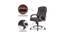 Adan Leatherette Swivel Study Chair in Brown Colour (Brown) by Urban Ladder - Design 1 Side View - 658016