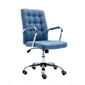 Gruber Leatherette Study Chair in Blue Colour