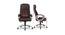 Evah Leatherette Swivel Study Chair in Brown Colour (Brown) by Urban Ladder - Design 1 Dimension - 658063
