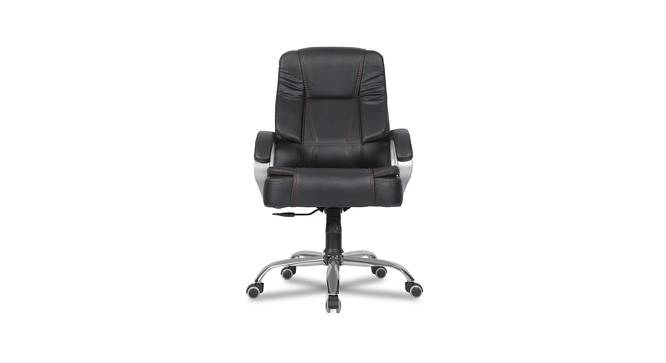 Pluto Leatherette Swivel Study Chair in Black Colour (Black) by Urban Ladder - Front View Design 1 - 658072