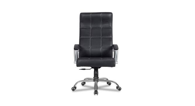 Corr Leatherette Swivel Study Chair in Black Colour (Black) by Urban Ladder - Front View Design 1 - 658075