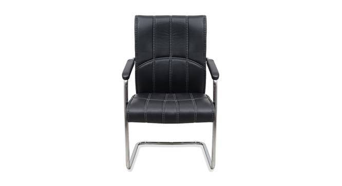 Trueman Leatherette Swivel Study Chair in Black Colour (Black) by Urban Ladder - Front View Design 1 - 658082