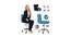 Correen Leatherette Swivel Study Chair in Blue Colour (Blue) by Urban Ladder - Cross View Design 1 - 658083